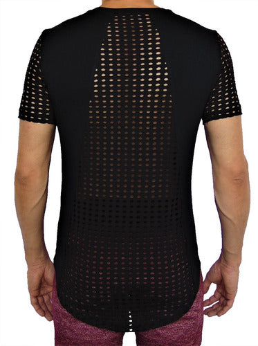 Camisetas Masculina Long Line com Detalhe nas Costas preto