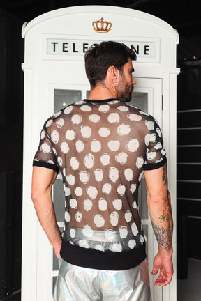 Camiseta em Tule com Bolinhas