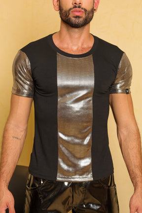 Camiseta Masculina em Viscolycra Detalhe Holográfico