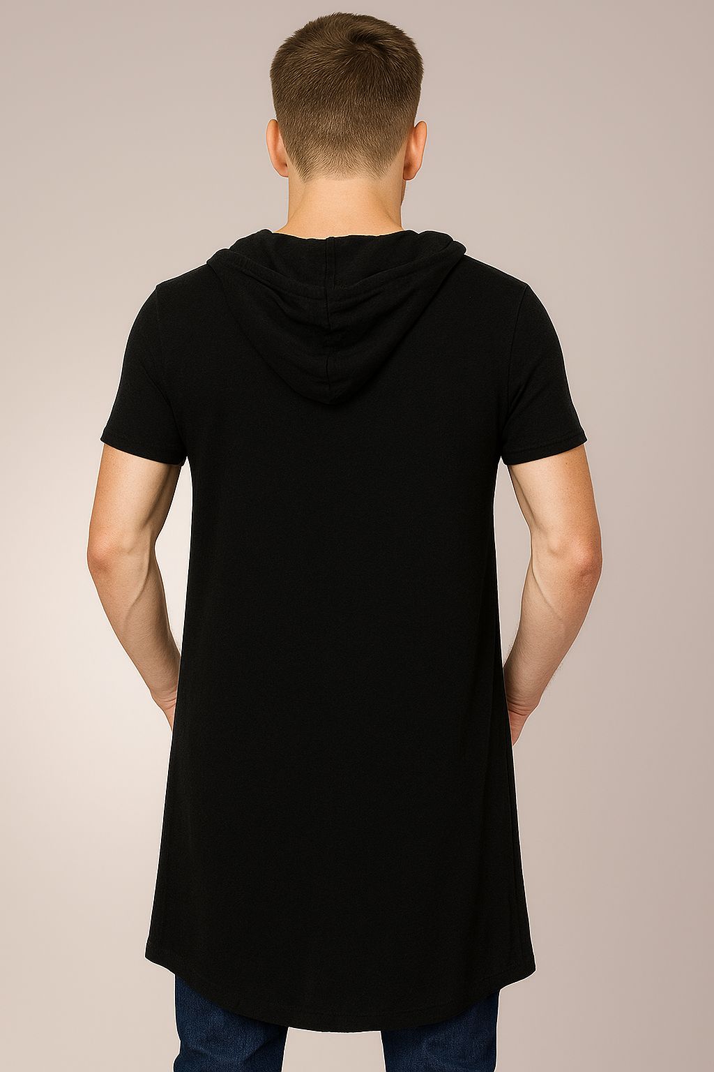 Cardigan Masculino Manga Curta com Capuz