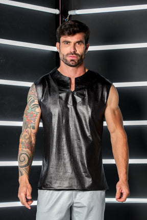 Bata Masculina em Cirrê Pele de Crocodilo