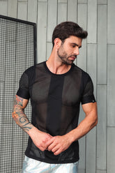 Camiseta Masculina em Tela Listrada