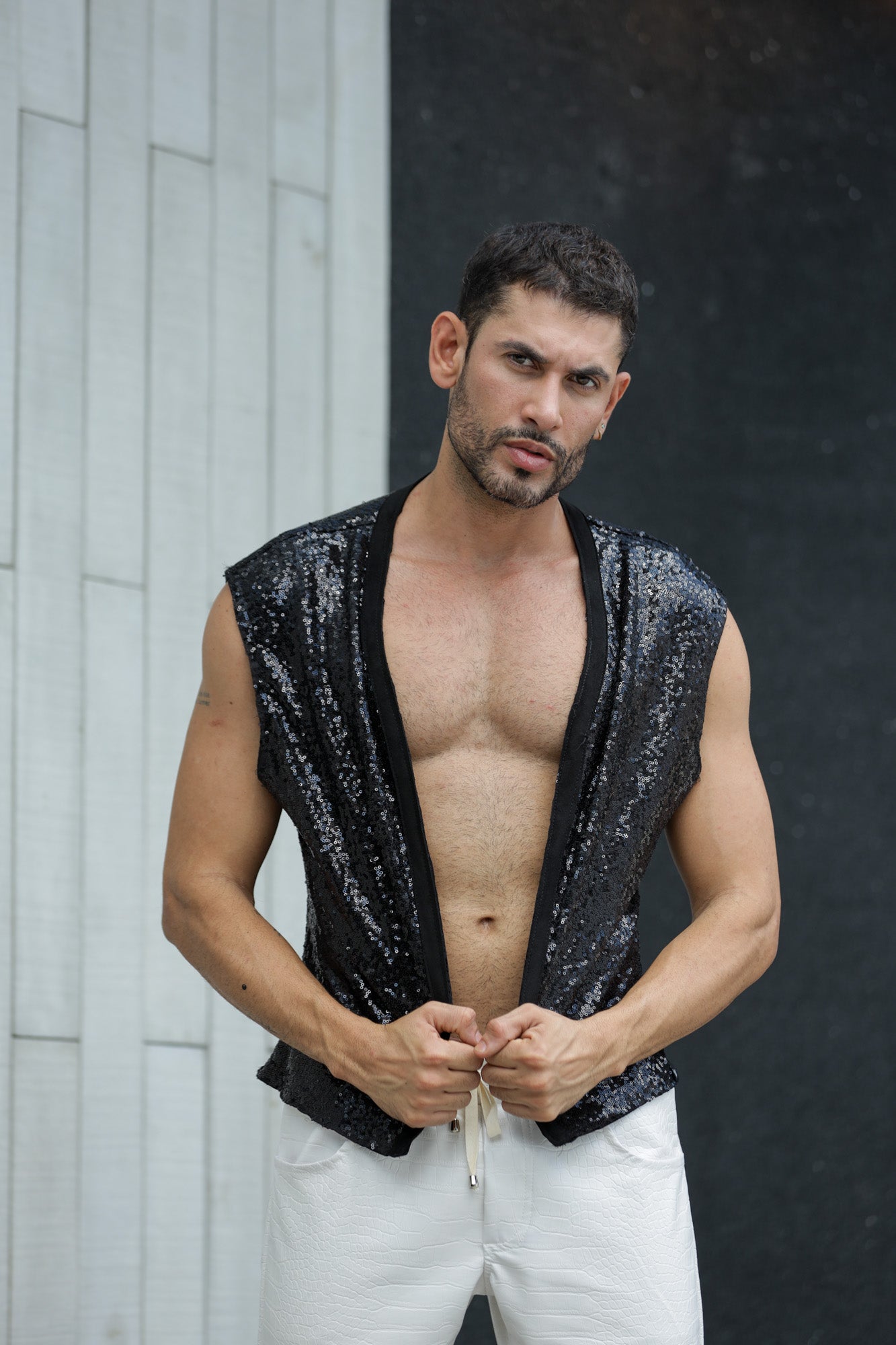 Colete Masculino em Paetê com Forro Interno