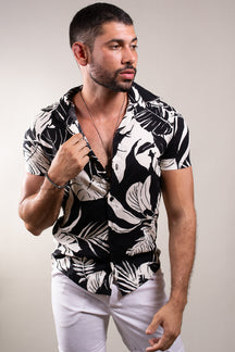 Camisa Masculina Casual em Viscose Floral