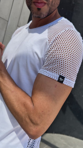 Camisetas Masculina Long Line  Detalhe Em Arrastão