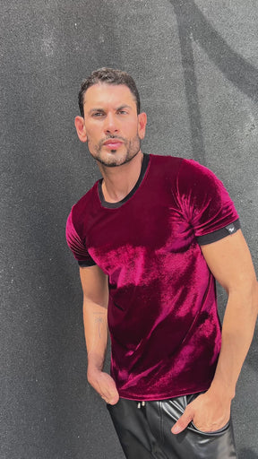 Camiseta Masculina em Veludo Cristal