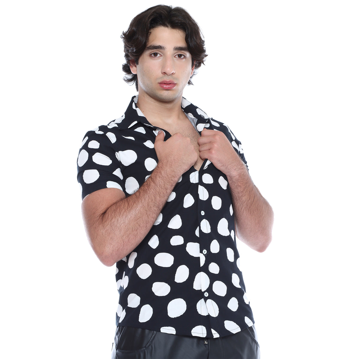 Camisa Masculina Casual Estampa Poá Ateliê João Vieira | JotaVê