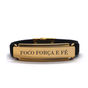 Pulseira Foco Força e Fé Gold Ateliê João Vieira | JotaVê