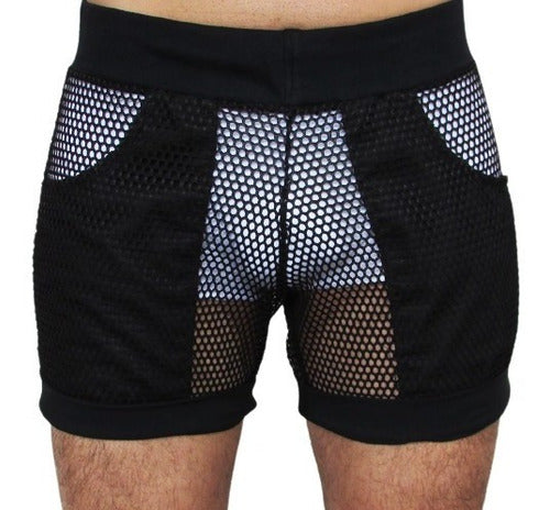 Short Masculino Transparente Modelo Praia Preto Ateliê João Vieira | JotaVê