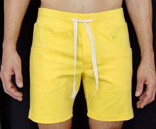 Short Masculino em Bengaline Amarelo Ateliê João Vieira | JotaVê