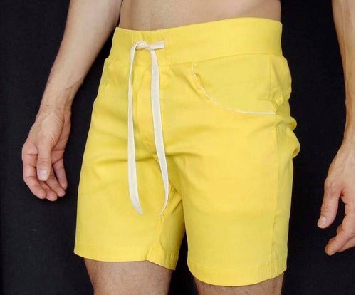 Short Masculino em Bengaline Amarelo Ateliê João Vieira | JotaVê